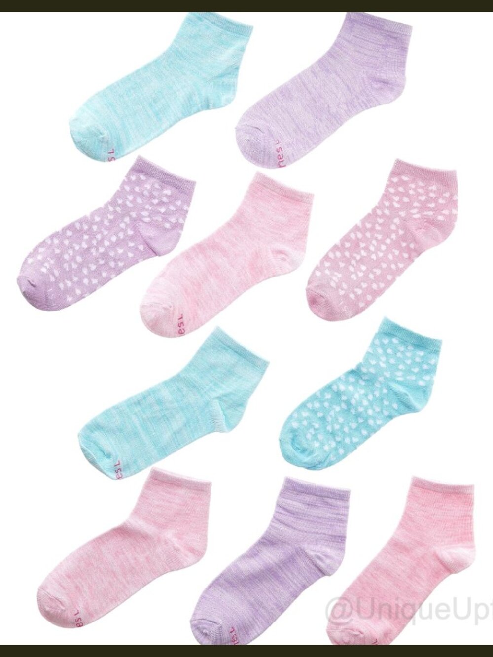 Girls Comfortsoft Soft Stretch Ankle Socks 10-Pair Pack Lightweight